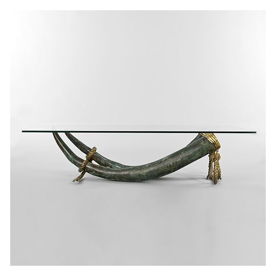 tables / desks :: coffee tables :: bronze "elephant tusk" table tables / desks :: coffee tables :: bronze "elephant tusk" table